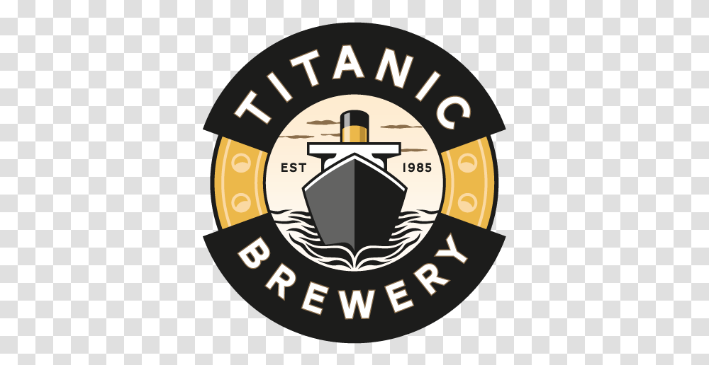 Logo Design Ad Profile Works Titanic Brewery Logo, Symbol, Trademark, Emblem, Water Transparent Png