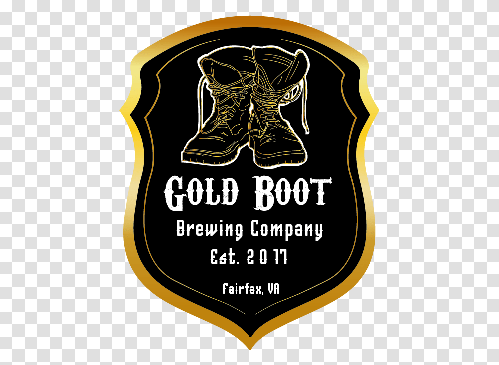 Logo Design By Potoko For Gold Boot Brewing Company Label, Apparel, Footwear Transparent Png