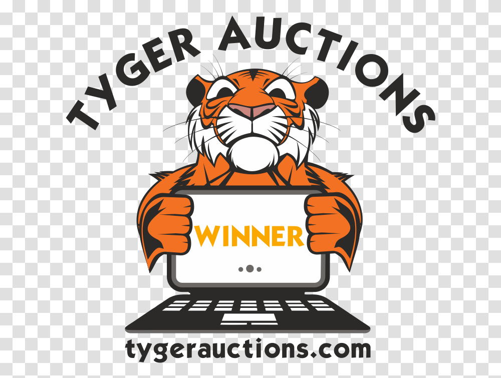 Logo Design By Studio Dab For Tiger Auctions Illustration, Poster, Word, Mammal Transparent Png
