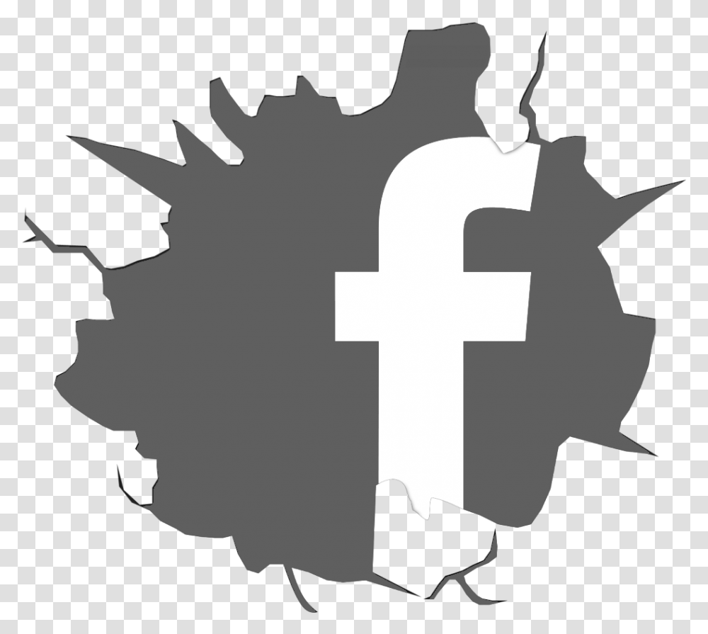 Logo Facebook Hd Clipart Download Facebook Cracked Logo, Stencil, Person, Human, Hand Transparent Png