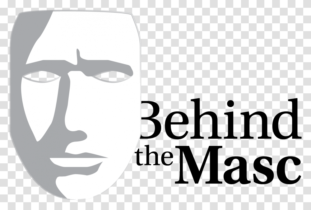 Logo For Behind The Masc A White Drama Mask With The Graphic Design, Head, Alien Transparent Png