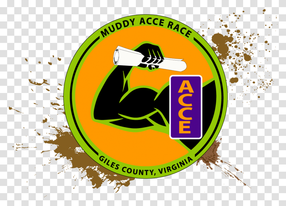 Logo For Muddy Acce Race With Mud Splatter Behind Graphic Design, Label Transparent Png