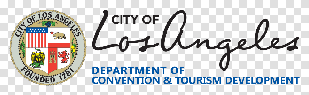 Logo For The Department Of Convention And Tourism Development Los Angeles, Handwriting, Calligraphy, Label Transparent Png