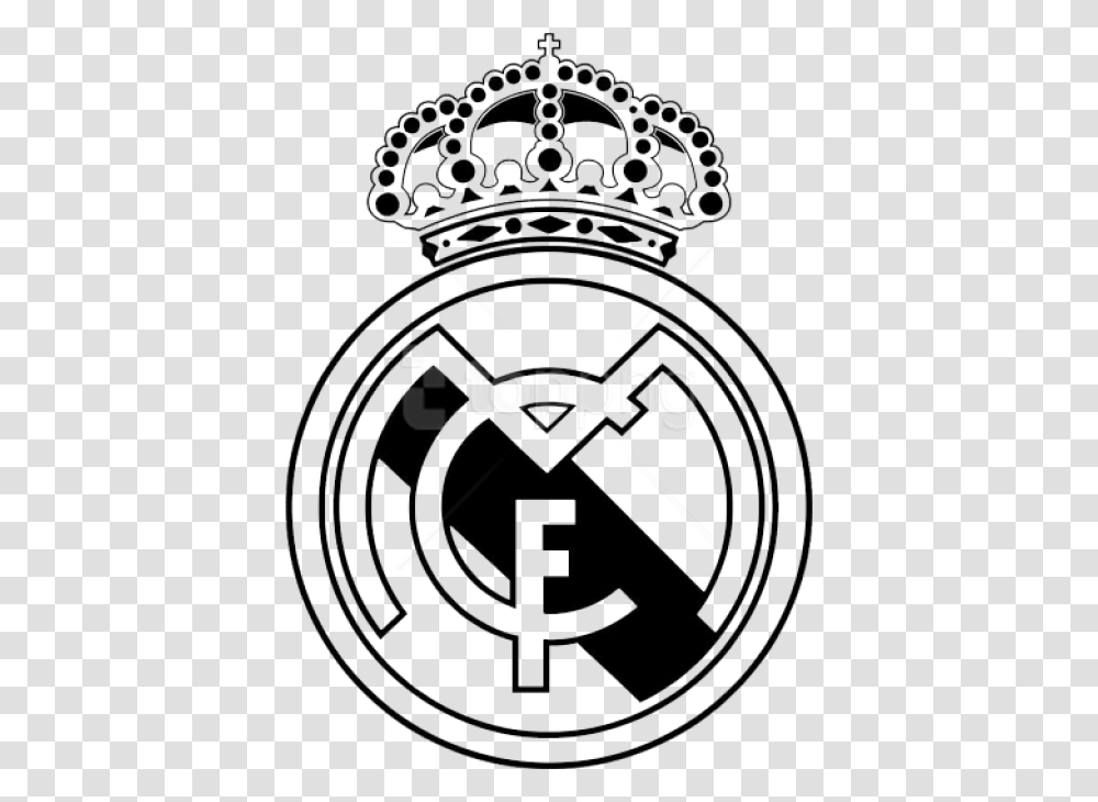 Logo Free Images Toppng Real Madrid Logo Black And White, Trademark, Emblem, Armor Transparent Png