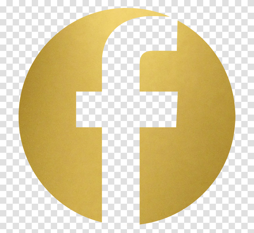 Logo Gold Facebook Inc Gold Facebook Logo, Symbol, Cross, Trademark, Text Transparent Png