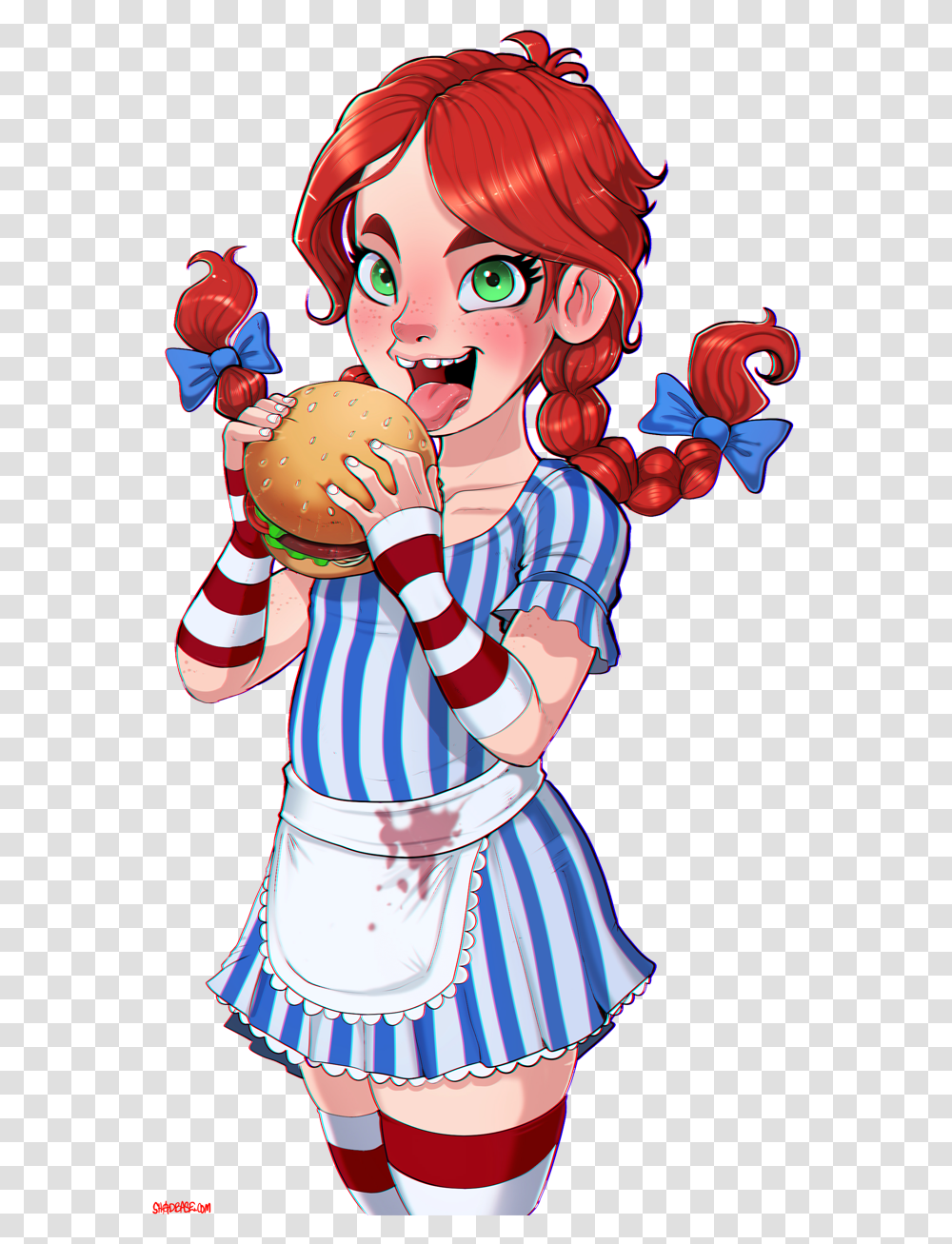 Logo Hamburger Fast Food Cartoon Anime Shadbase Wendys, Person, Human, Bowling, Performer Transparent Png