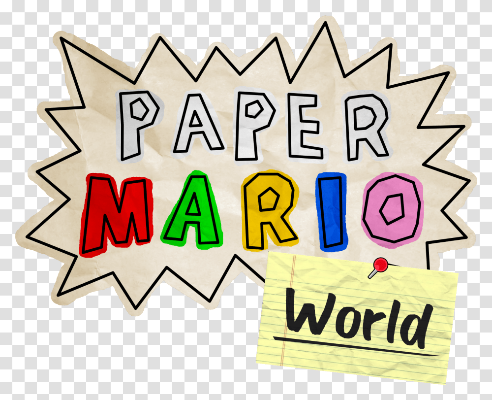 Logo I Made For A Fake Paper Mario Game Horizontal, Text, Alphabet, Word, Number Transparent Png