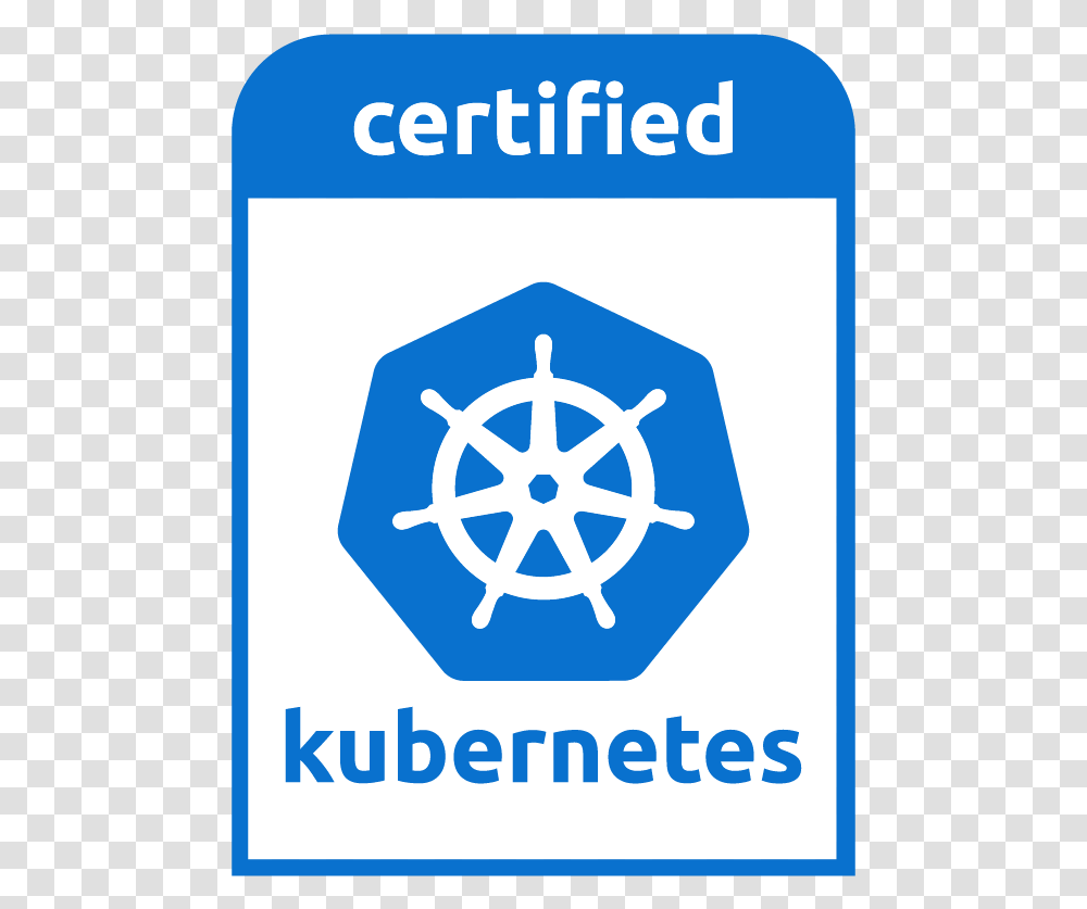 Logo In Blau Wei Mit Aufschrift Certified Kubernetes Kubernetes Certified, Sign Transparent Png