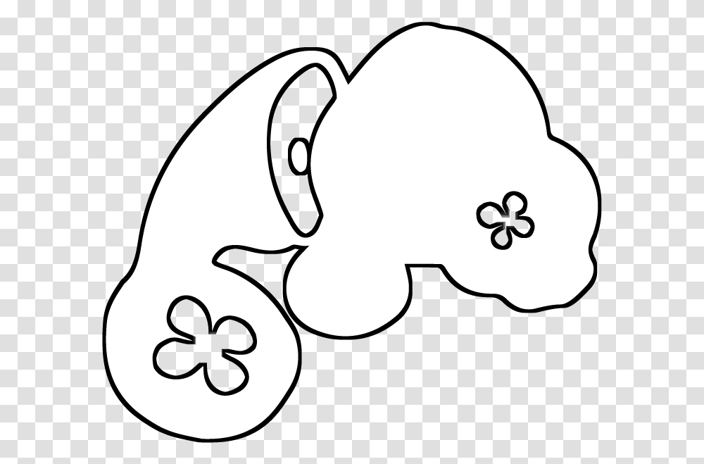 Logo In The Shape Of A Simplified Manatee With Flower Shaped, Stencil, Silhouette, Ampersand Transparent Png