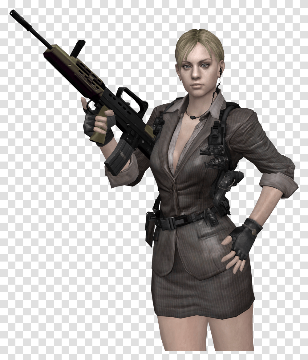 Logo Jill Valentine Resident Evil, Person, Human, Gun, Weapon Transparent Png