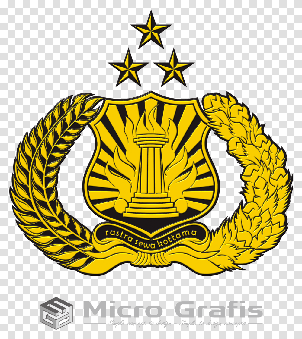 Logo Koperasi Micro Grafis Logo Tribrata Format Cdr Logo Polri, Trademark, Emblem, Badge Transparent Png