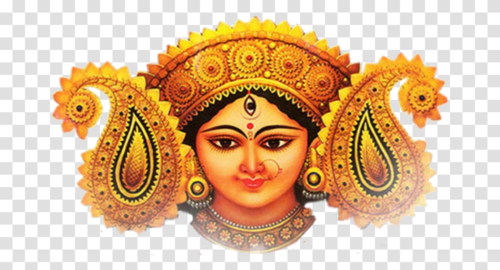 Happy navratri goddess durga puja face logo icon Vector Image