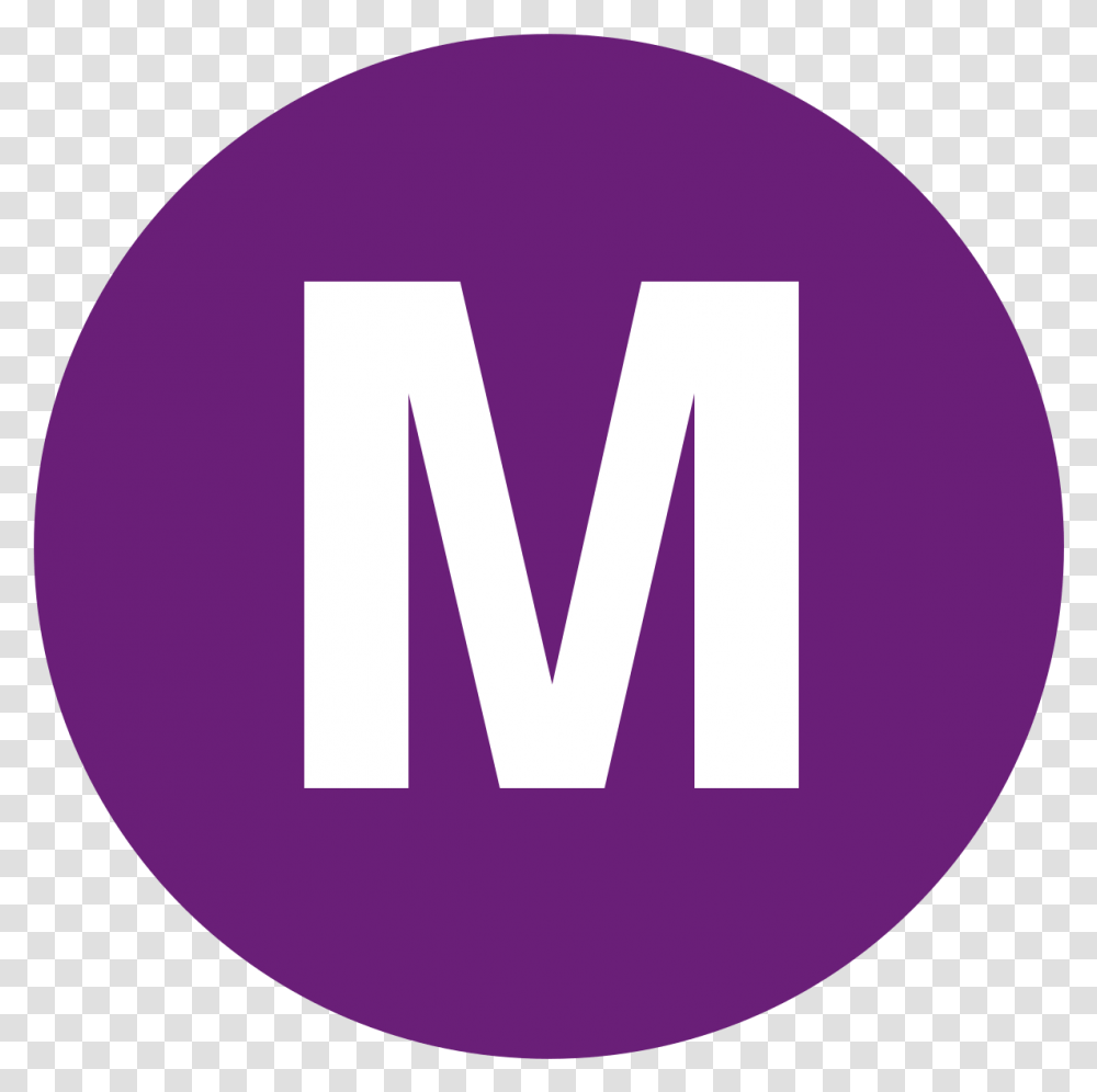 Logo Metro De Subway M Line Logo, Symbol, Word, Text, Face Transparent Png
