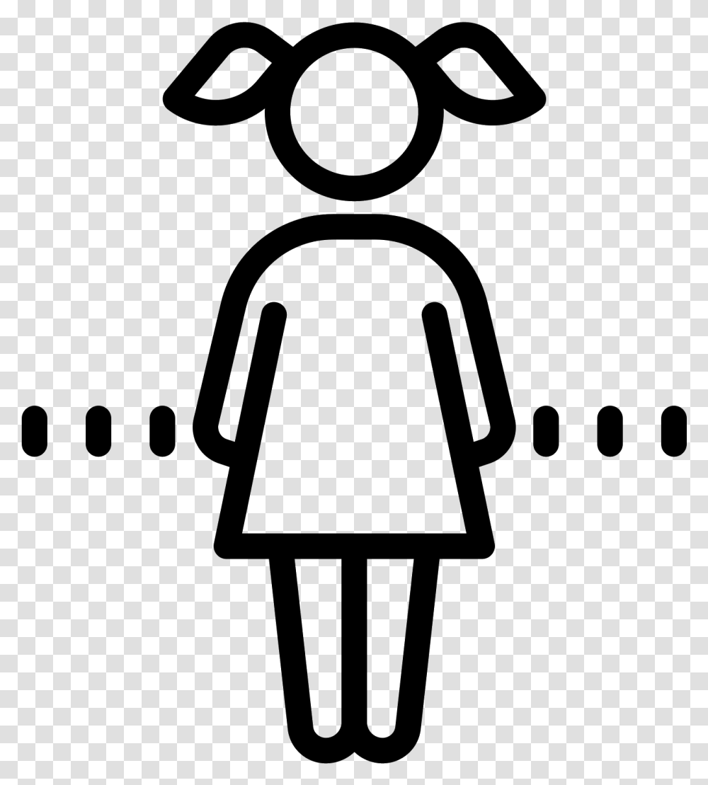 Logo Of The Girl Consists Of A Stick Figure With Two Female Toilet Sign Outline, Gray, World Of Warcraft Transparent Png
