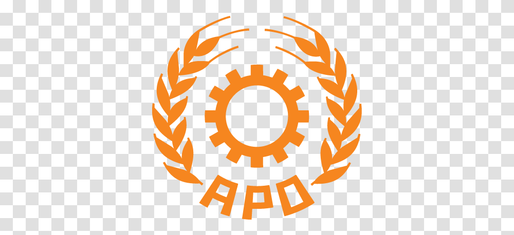 Logo Orange Background Asian Productivity Organization, Machine, Gear, Symbol Transparent Png