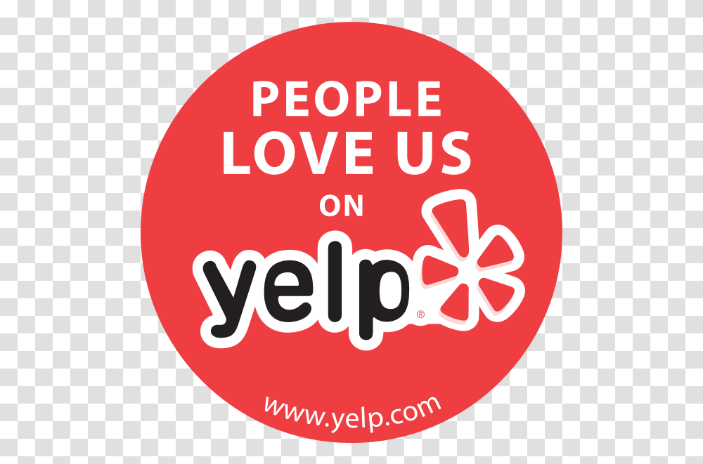 Logo People Love Us On Yelp Sticker, Label, Text, Symbol, Trademark Transparent Png