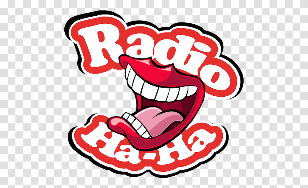 Logo Radio Haha, Teeth, Mouth, Lip, Food Transparent Png