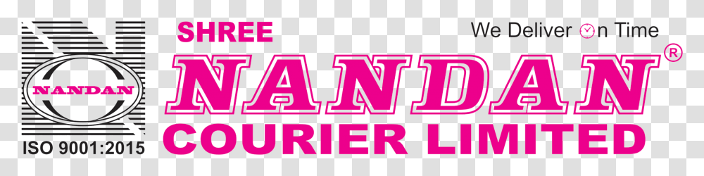 Logo Shree Nandan Courier Limited, Label, Alphabet, Purple Transparent Png