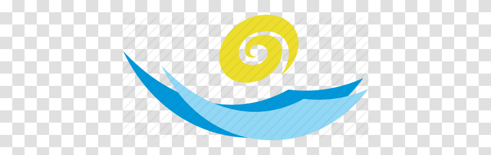 Logo Sign Summer Sun Tourism Water Wave Icon, Spiral, Coil, Clam, Seashell Transparent Png