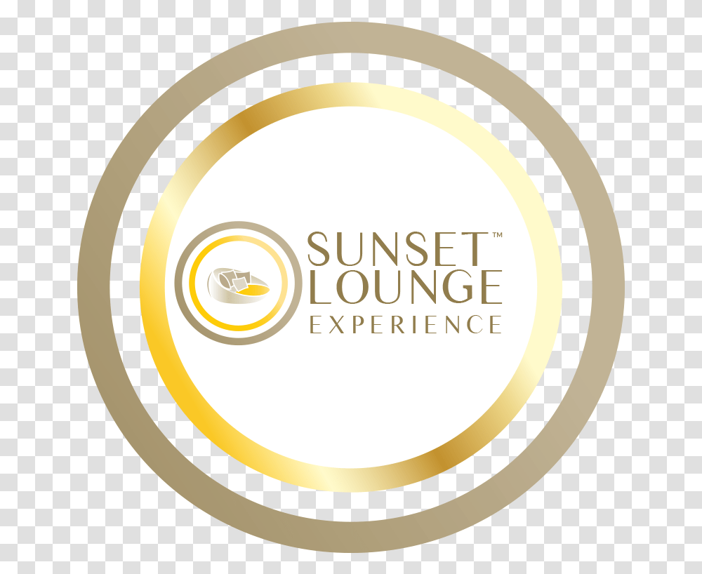 Logo Sunset Lounge Experiece Circle, Label, Text, Symbol, Trademark Transparent Png