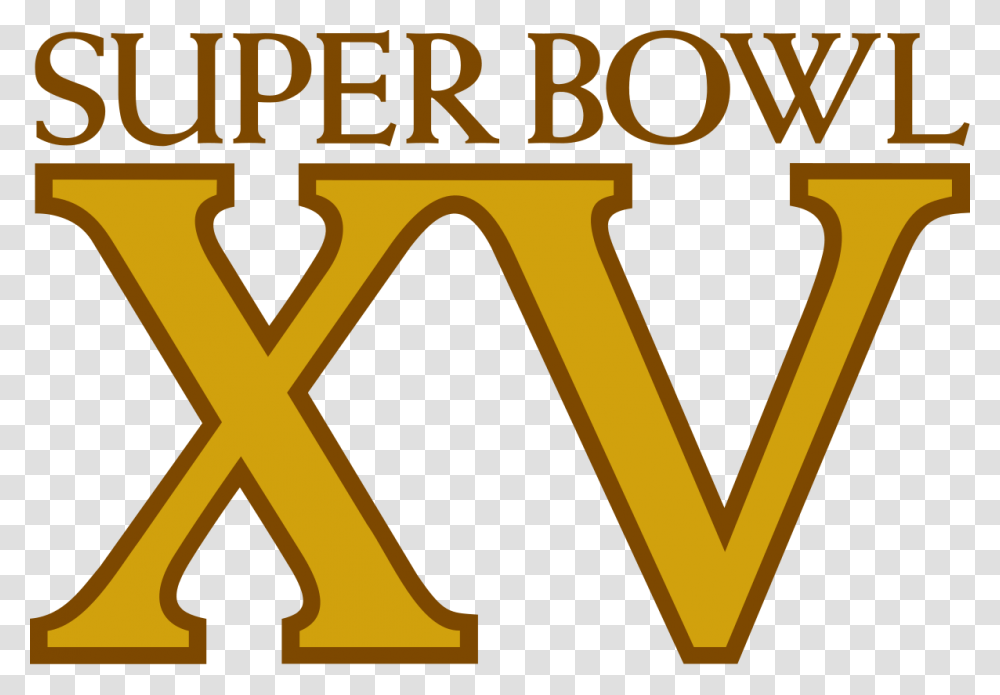 Logo Super Bowl Xv, Label, Alphabet, Gold Transparent Png