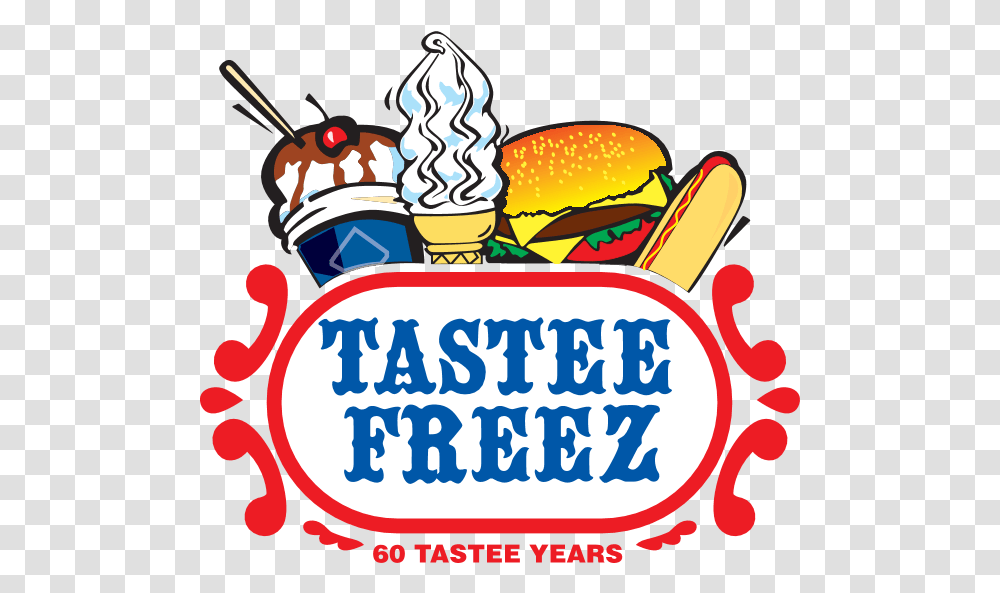 Logo Tastee Freez Logo, Cream, Dessert, Food, Text Transparent Png