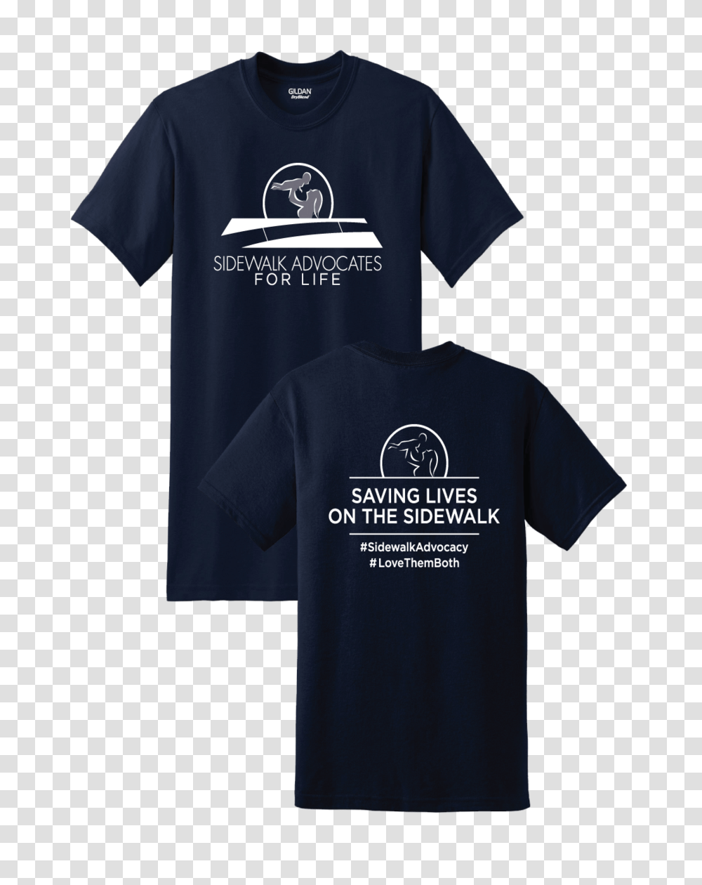 Logo Tee In Navy Blue Sidewalk Advocates For Life Store, Apparel, T-Shirt, Person Transparent Png