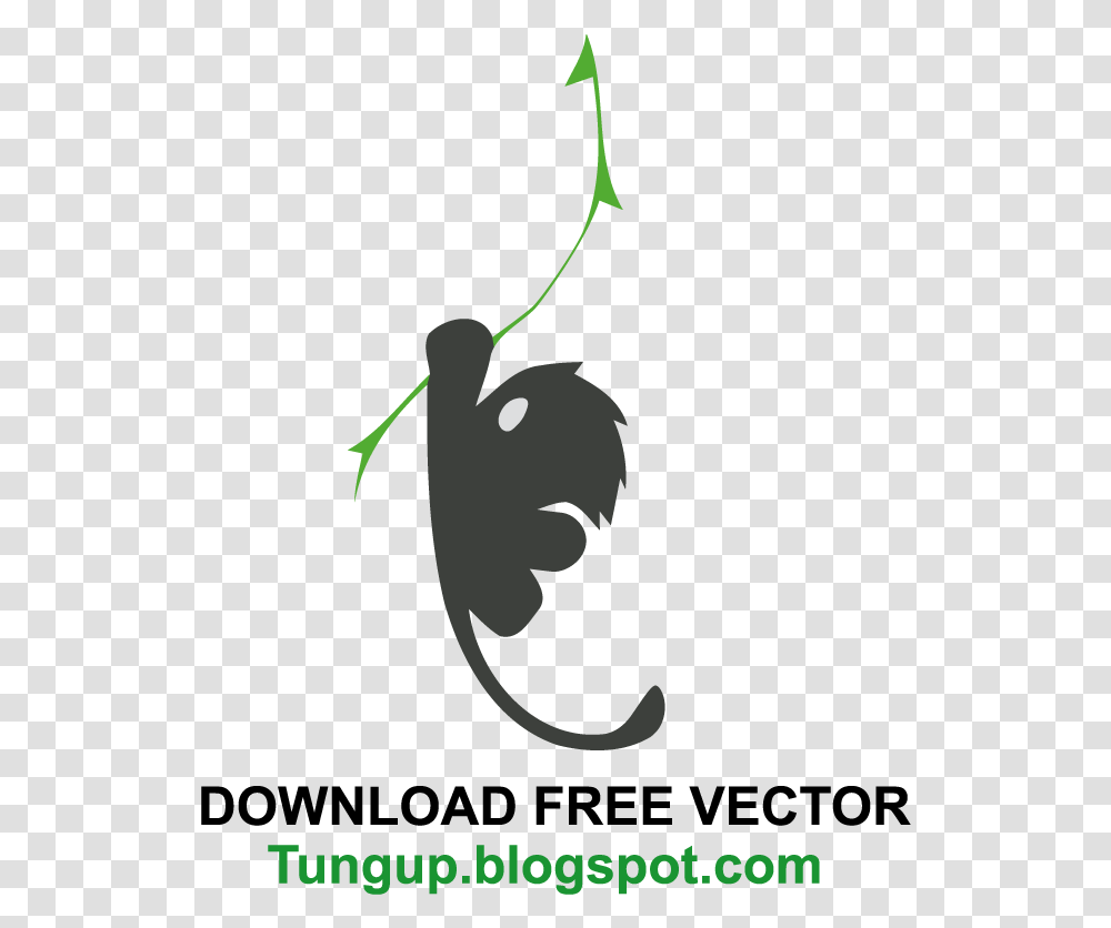 Logo Vector Premium Monkey Climbing Rope Verizon Climbing Monkey Logo, Plant, Animal, Nature, Flower Transparent Png