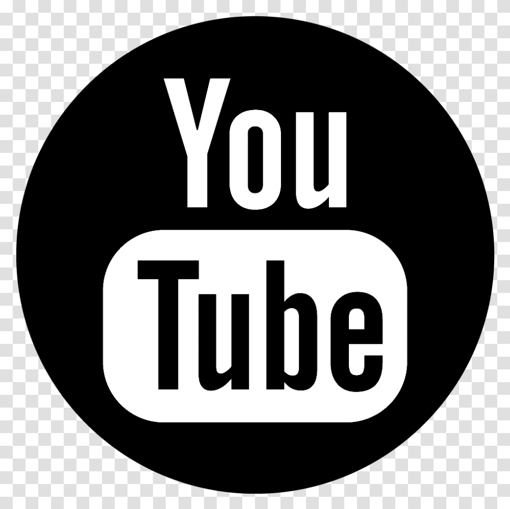 Logo Youtube Noir 4 Image Youtube Icon Circle Black, Symbol, Trademark, Text, First Aid Transparent Png