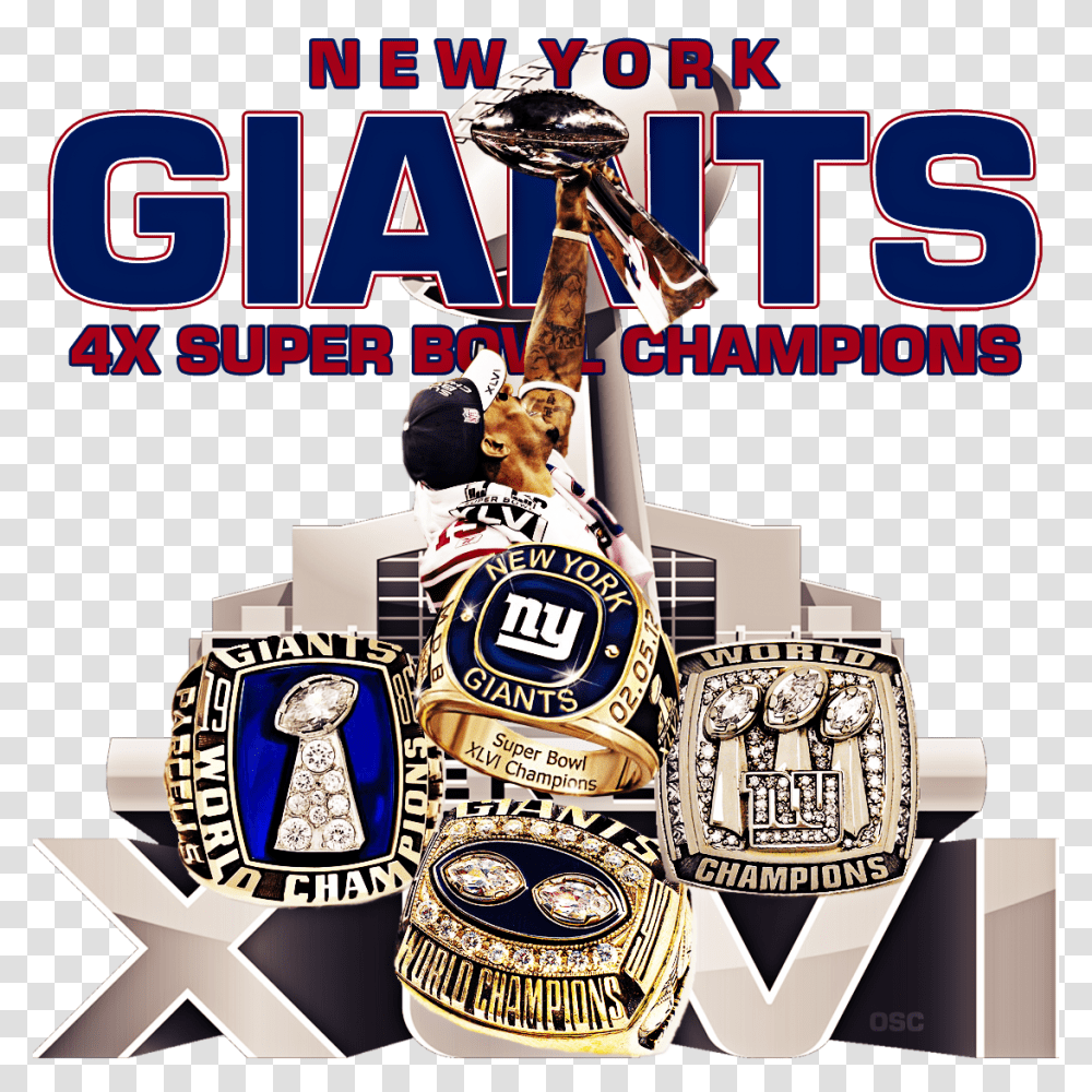 Logos And Uniforms Of The New York Giants, Advertisement, Poster, Flyer, Paper Transparent Png
