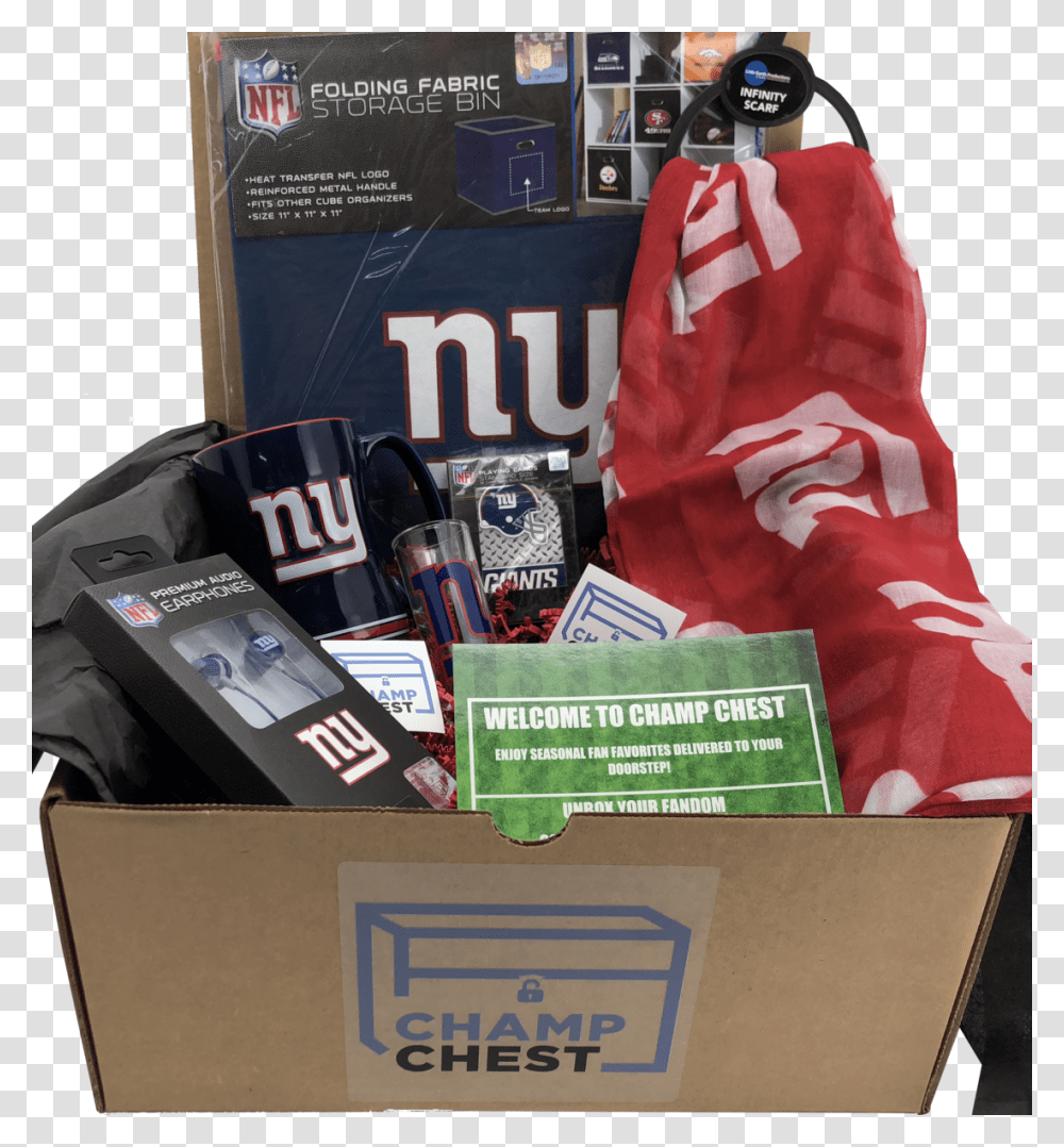 Logos And Uniforms Of The New York Giants, Person, Box, Carton, Cardboard Transparent Png