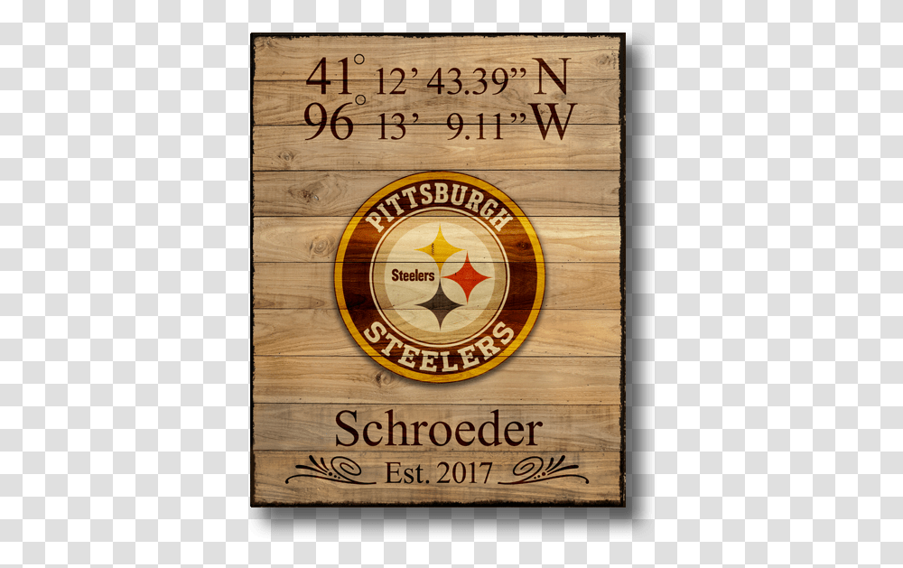 Logos And Uniforms Of The Pittsburgh Steelers, Label, Poster, Wood Transparent Png