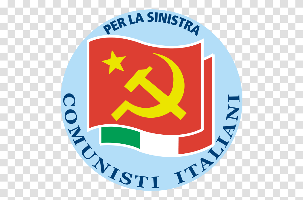 Logos Of Communist Parties Party Of Italian Communists, Symbol, Trademark, First Aid, Text Transparent Png