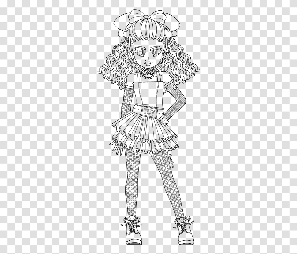 Lol Doll Lineart Lol Omg Doll Coloring Pages, Gray, World Of Warcraft Transparent Png