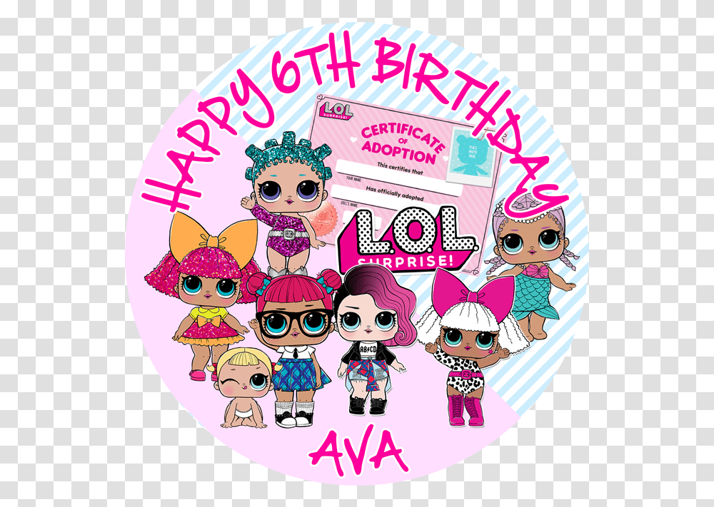 Lol Doll Topper Happy Birthday Lol, Label, Text, Sunglasses, Poster Transparent Png