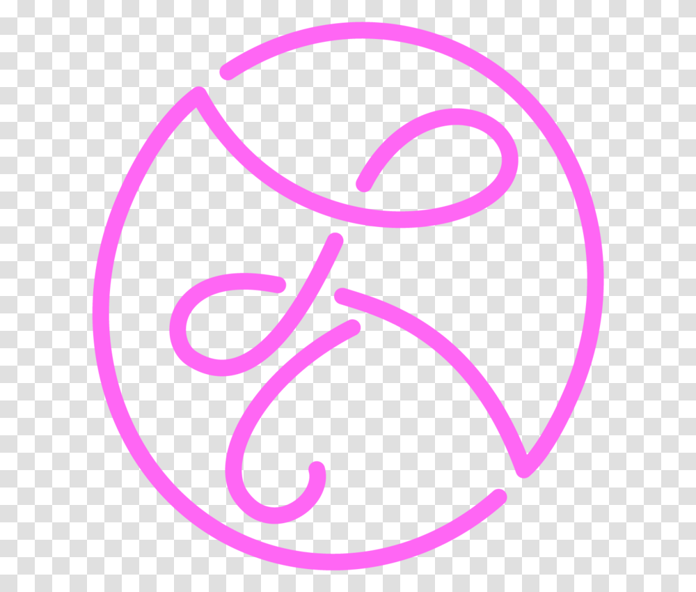 Lola Torch Logomark Neon Purple Pink Circle, Calligraphy, Handwriting Transparent Png