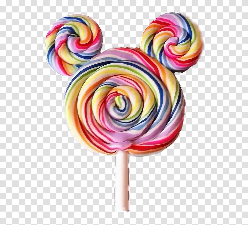Lollipop Candy Rainbow Mickey Cute Kawaii Girly Mickey Lollipop, Food, Rose, Flower Transparent Png