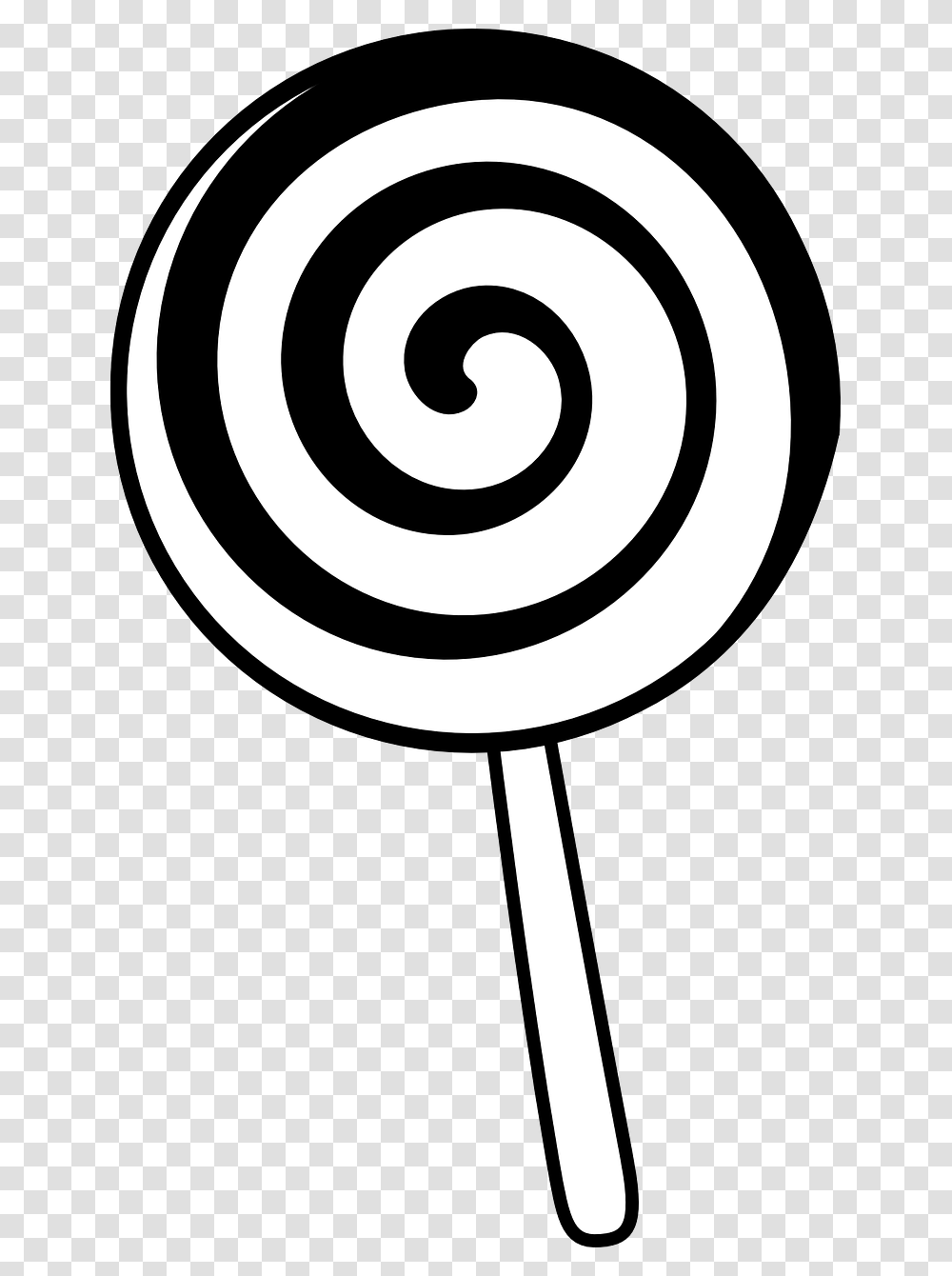 Lollipop Clipart Black And White, Candy, Food, Spiral Transparent Png