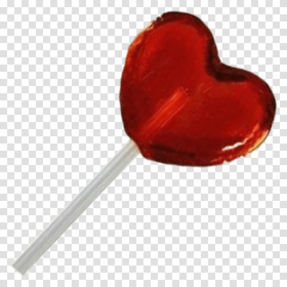 Lollipop Red Heart Sticker Red Heart Lollipop, Food, Candy Transparent Png