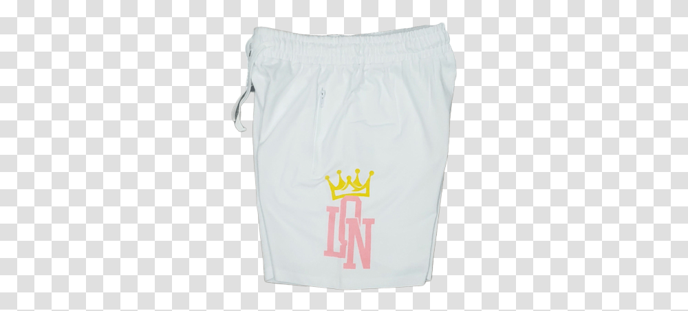 Lon White And Pink Wyellow Crown Shorts Solid, Diaper, Clothing, Apparel, Tote Bag Transparent Png