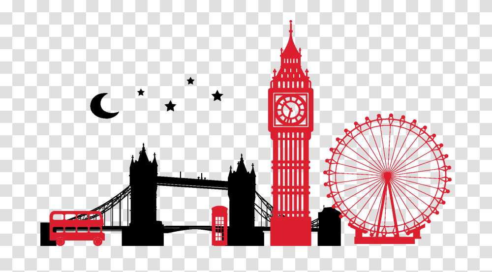 London Clipart Group With Items, Tower, Architecture, Building, Clock Tower Transparent Png