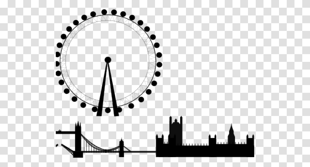 London Eye Clipart Silhouette, Amusement Park, Ferris Wheel, Theme Park, Roller Coaster Transparent Png