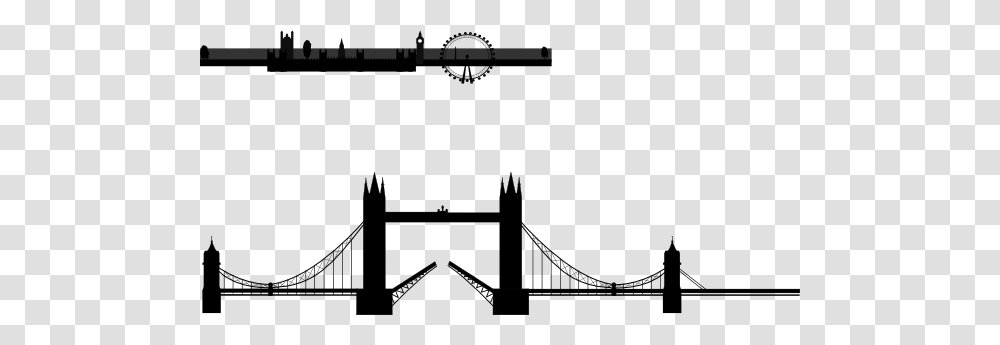 London Skyline Clip Art, Bridge, Building, Suspension Bridge Transparent Png