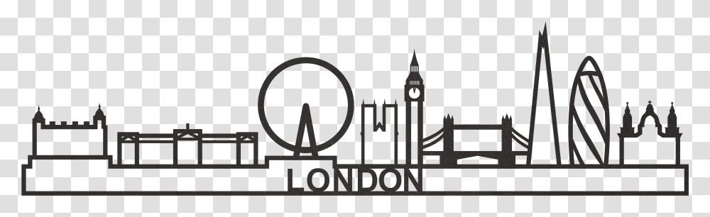 London Skyline Silhouette, Logo, Word Transparent Png