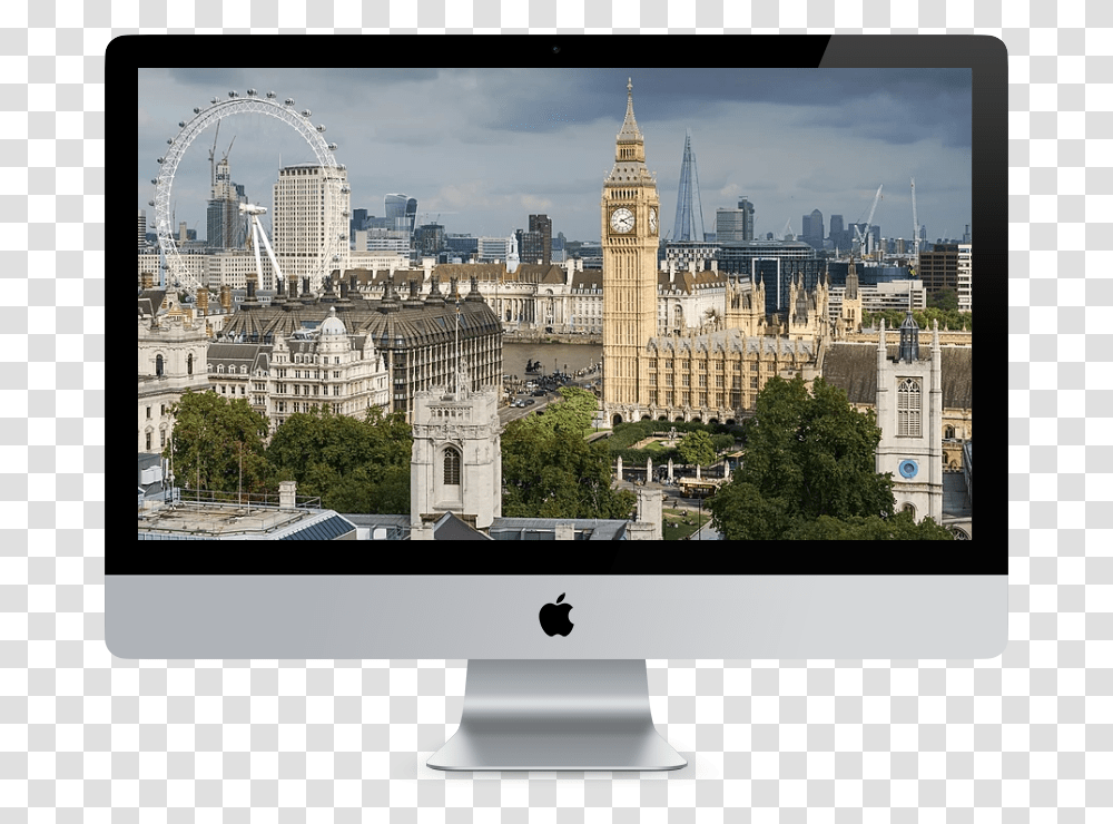 London Skyline United Kingdom Place, LCD Screen, Monitor, Electronics, Tower Transparent Png