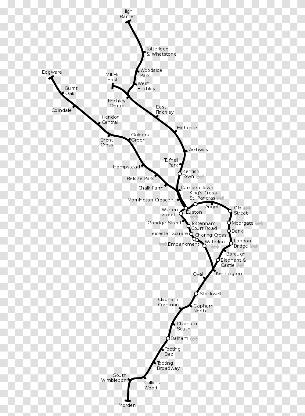 London Tube Map Northern Line, Plot Transparent Png