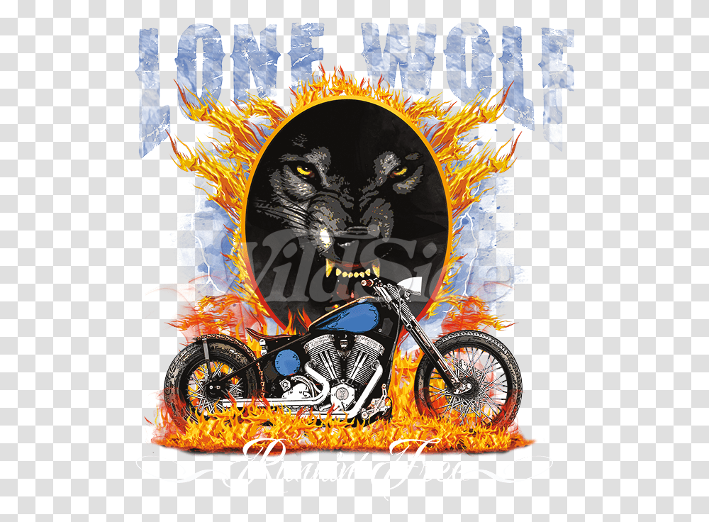 Lone Wolf Running Free Illustration, Motorcycle, Vehicle, Transportation, Poster Transparent Png