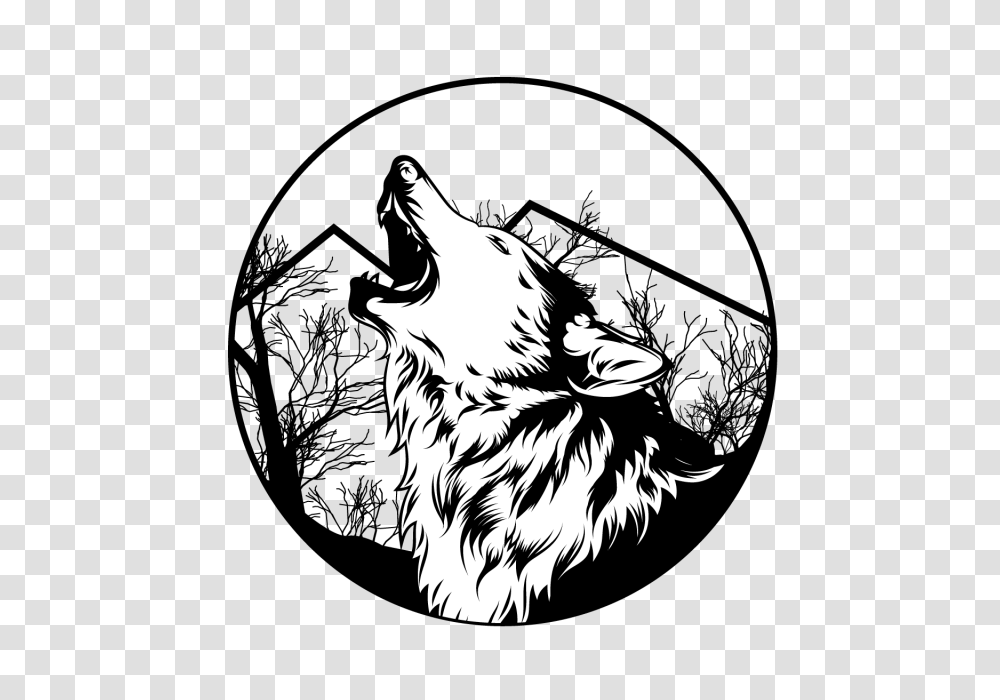 Lone Wolf Vector Illustration Lone Wolf Angry And Vector, Stencil, Drawing, Doodle Transparent Png