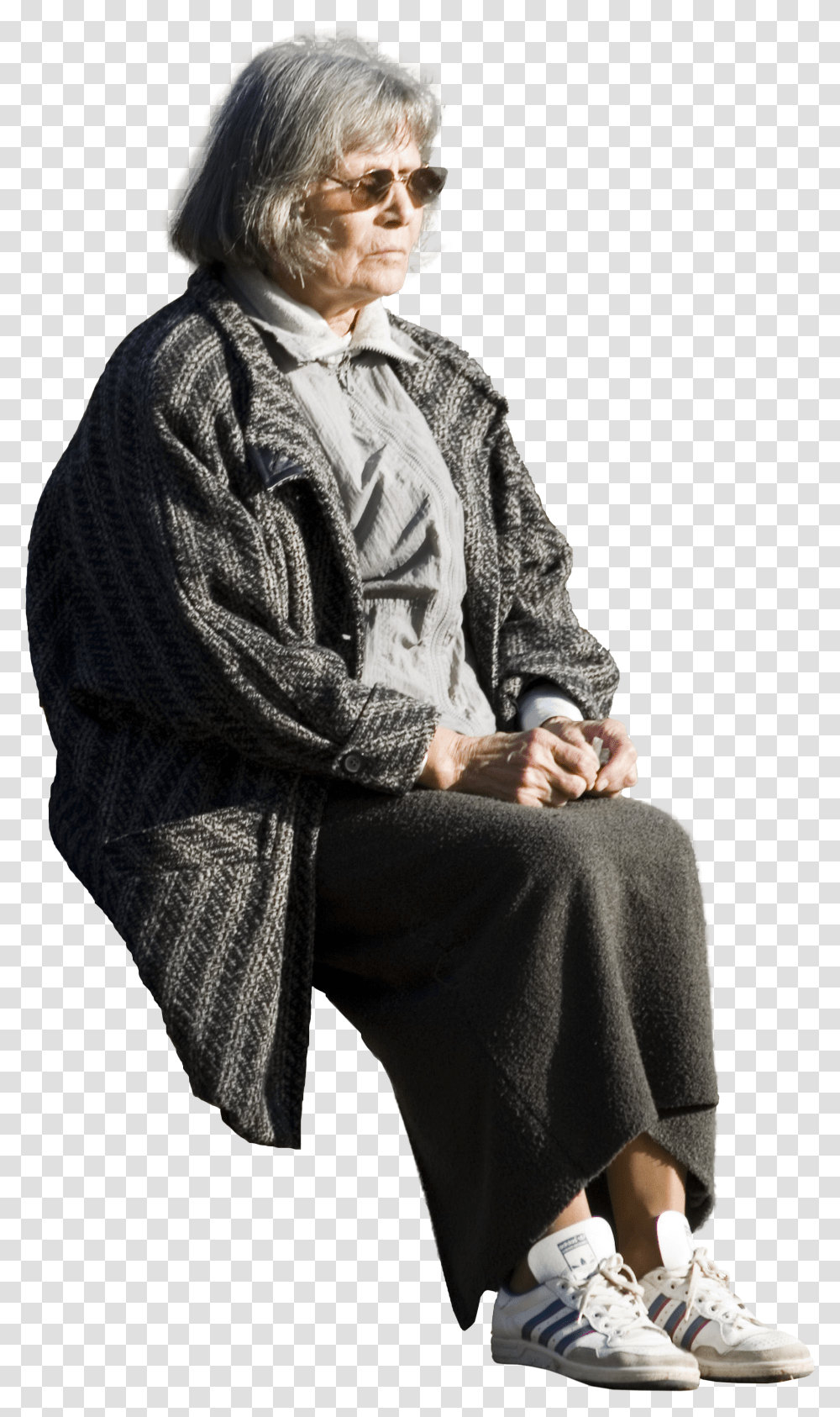 Lonely Senior Sitting Sitting Old People Transparent Png