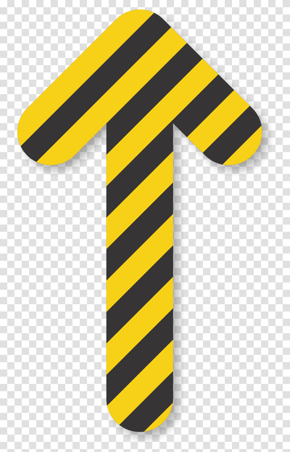 Long Arrow Floor Marker With Stripes Signs Vertical, Symbol, Text, Number, Gold Transparent Png